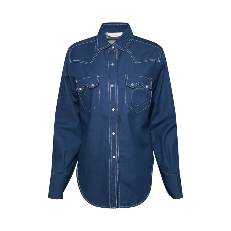 Denim Shirt in Marine sold by MARAIS