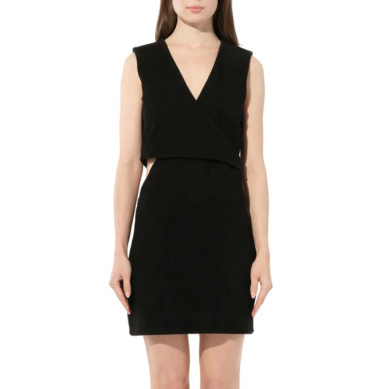 Leather Dress in Black made by Balmain