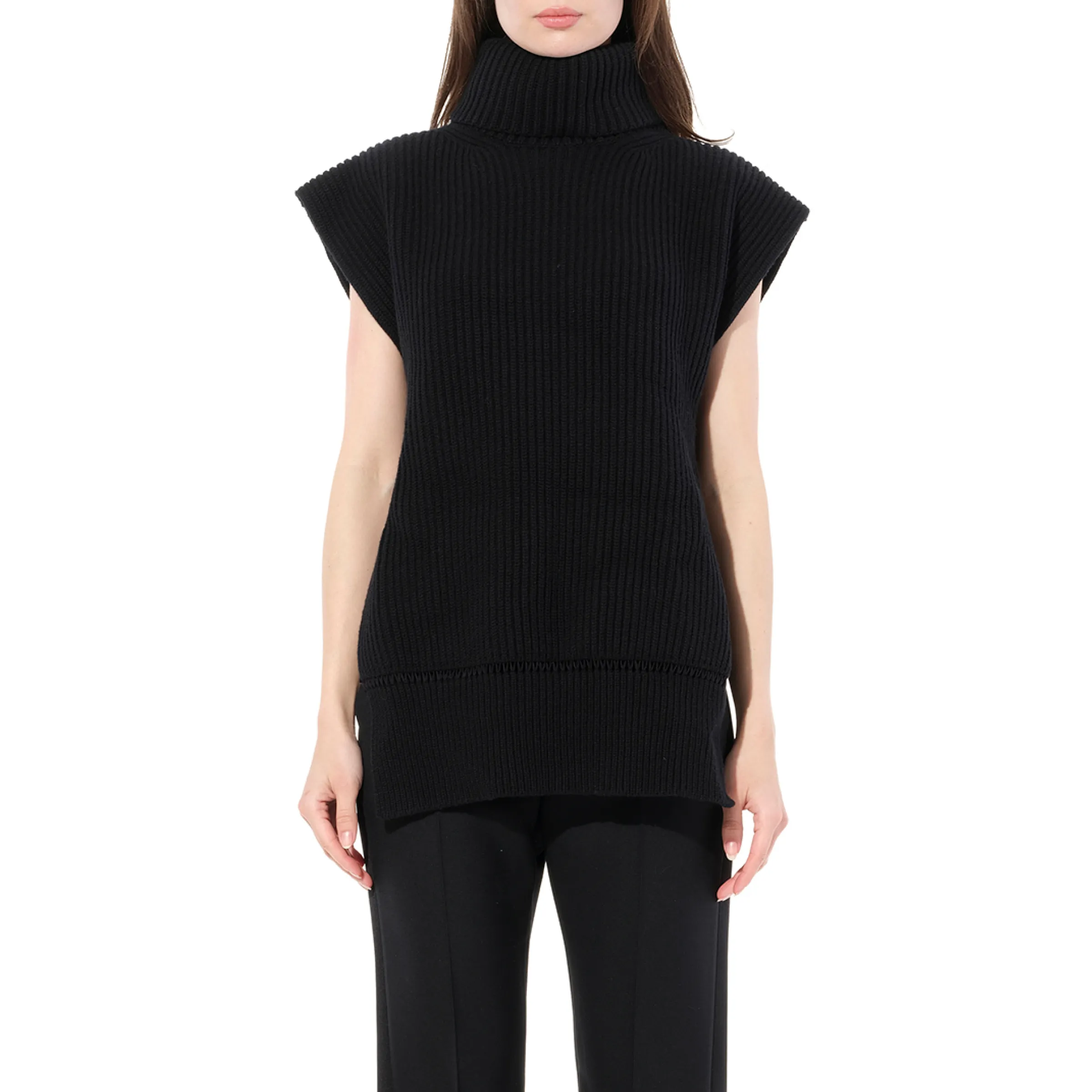 Turtle Neck Knitwear in Black sold by MARAIS