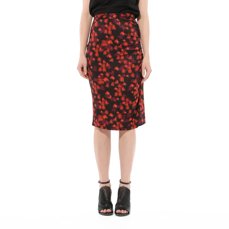Flower Skirt in Black/Red sold by MARAIS