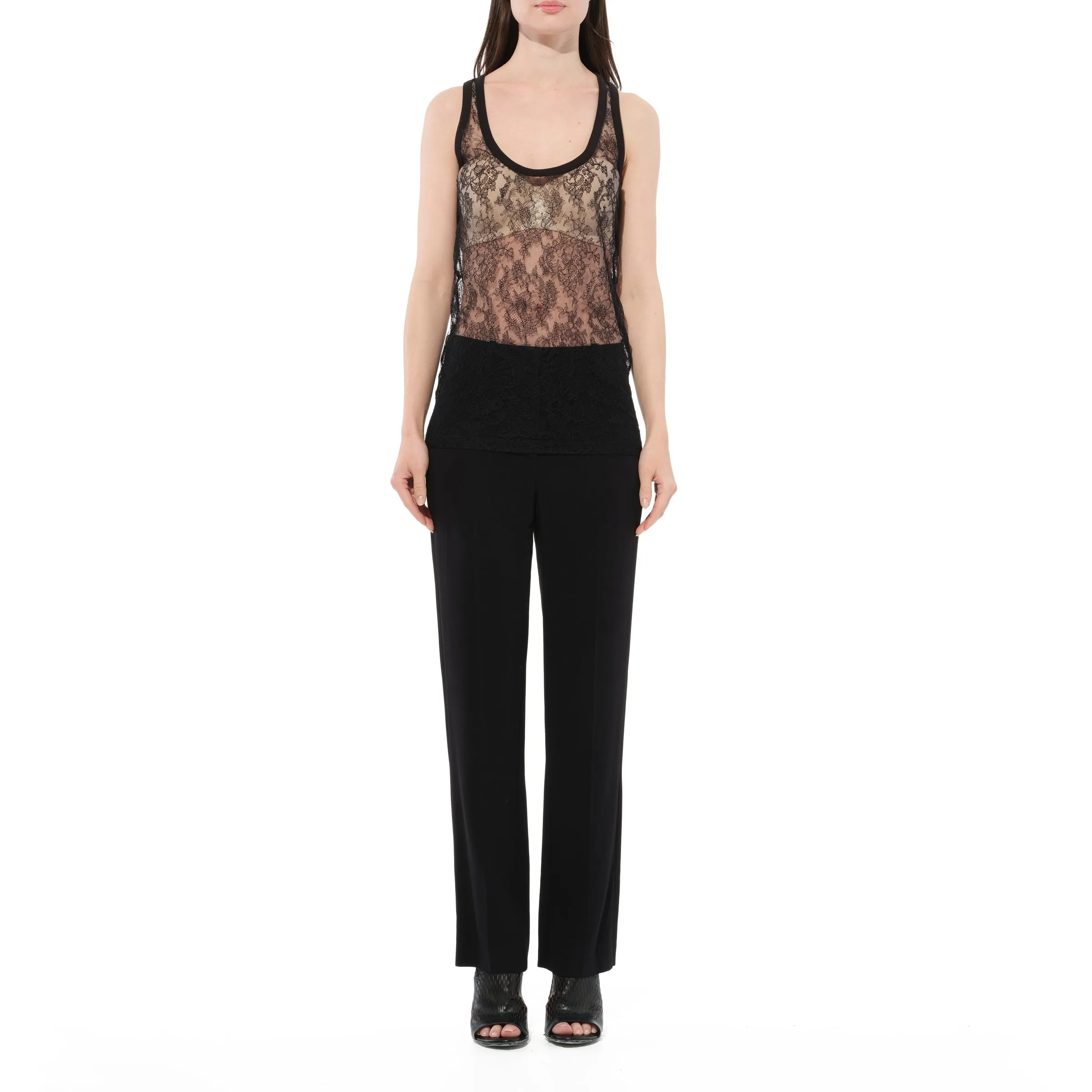 Sleveless Sheer Top in Black sold by MARAIS product image thumbnail 4