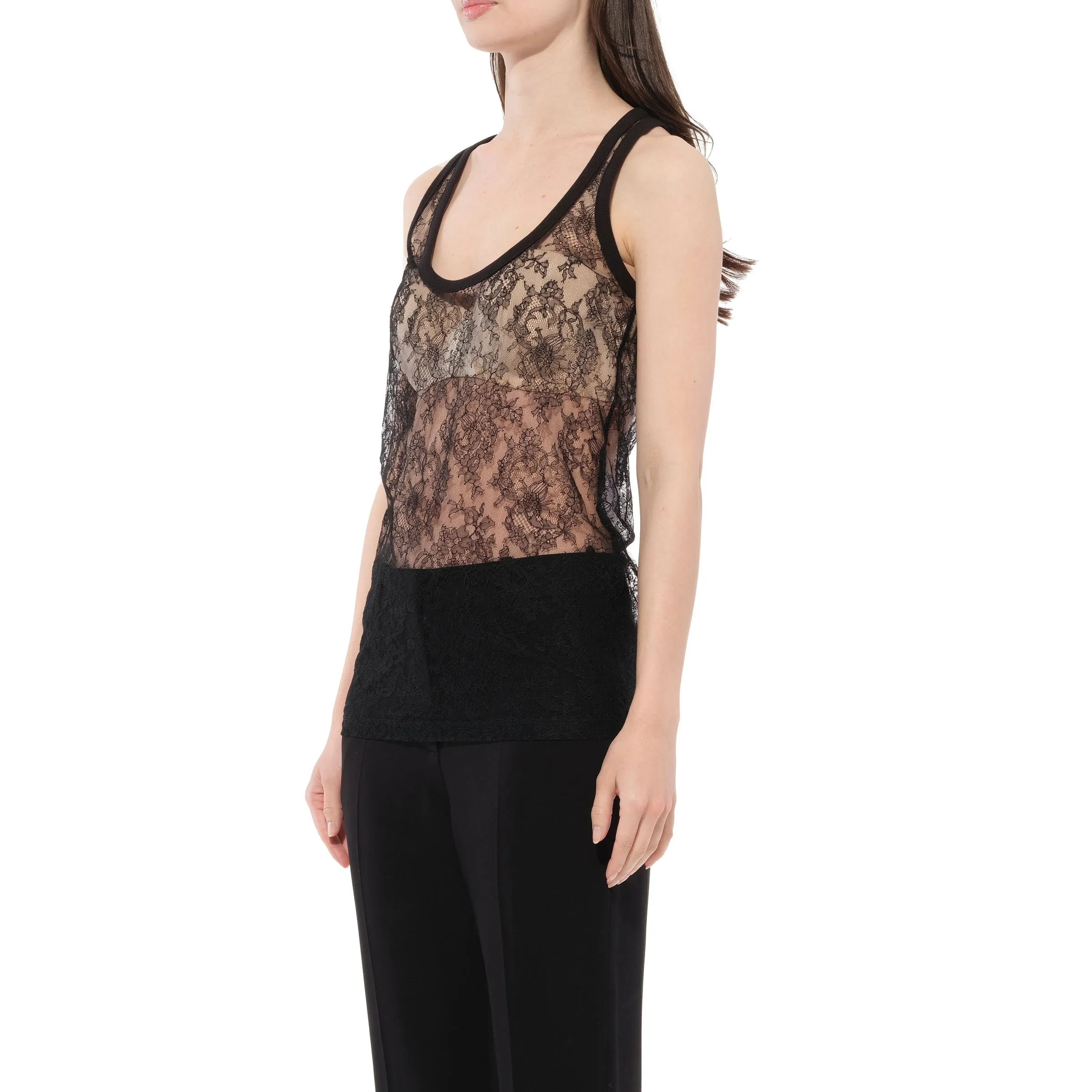 Sleveless Sheer Top in Black sold by MARAIS product image thumbnail 5