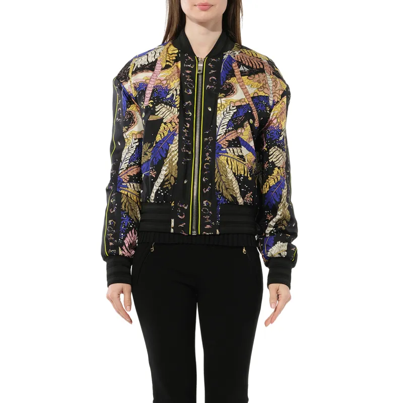 Print Bomber Jacket in Black sold by MARAIS