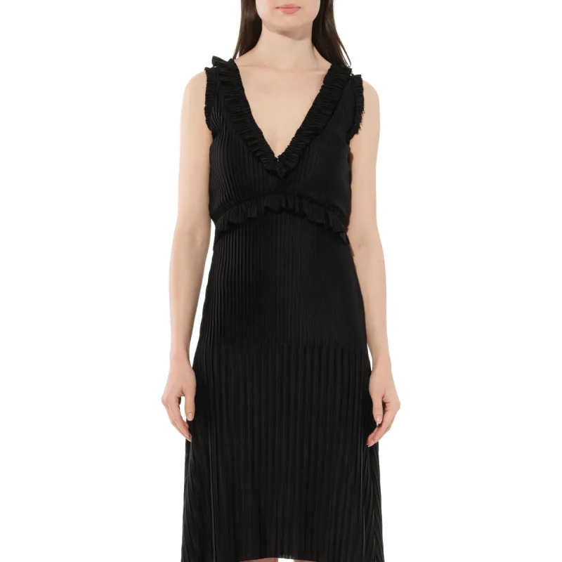 Short Pleated Dress in Black made by Givenchy