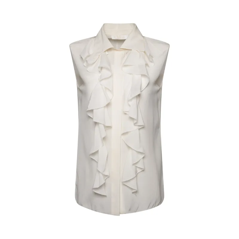 Sleeveless Top in White sold by MARAIS