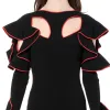 Long Sleeve Knit Dress in Black sold by MARAIS