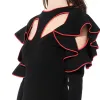 Long Sleeve Knit Dress in Black sold by MARAIS