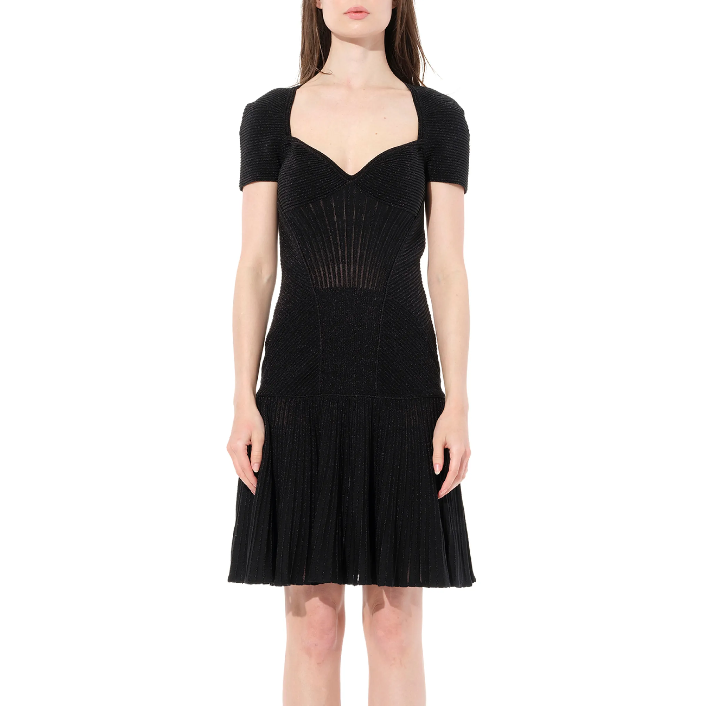 Knit Metal Dress in Black sold by MARAIS