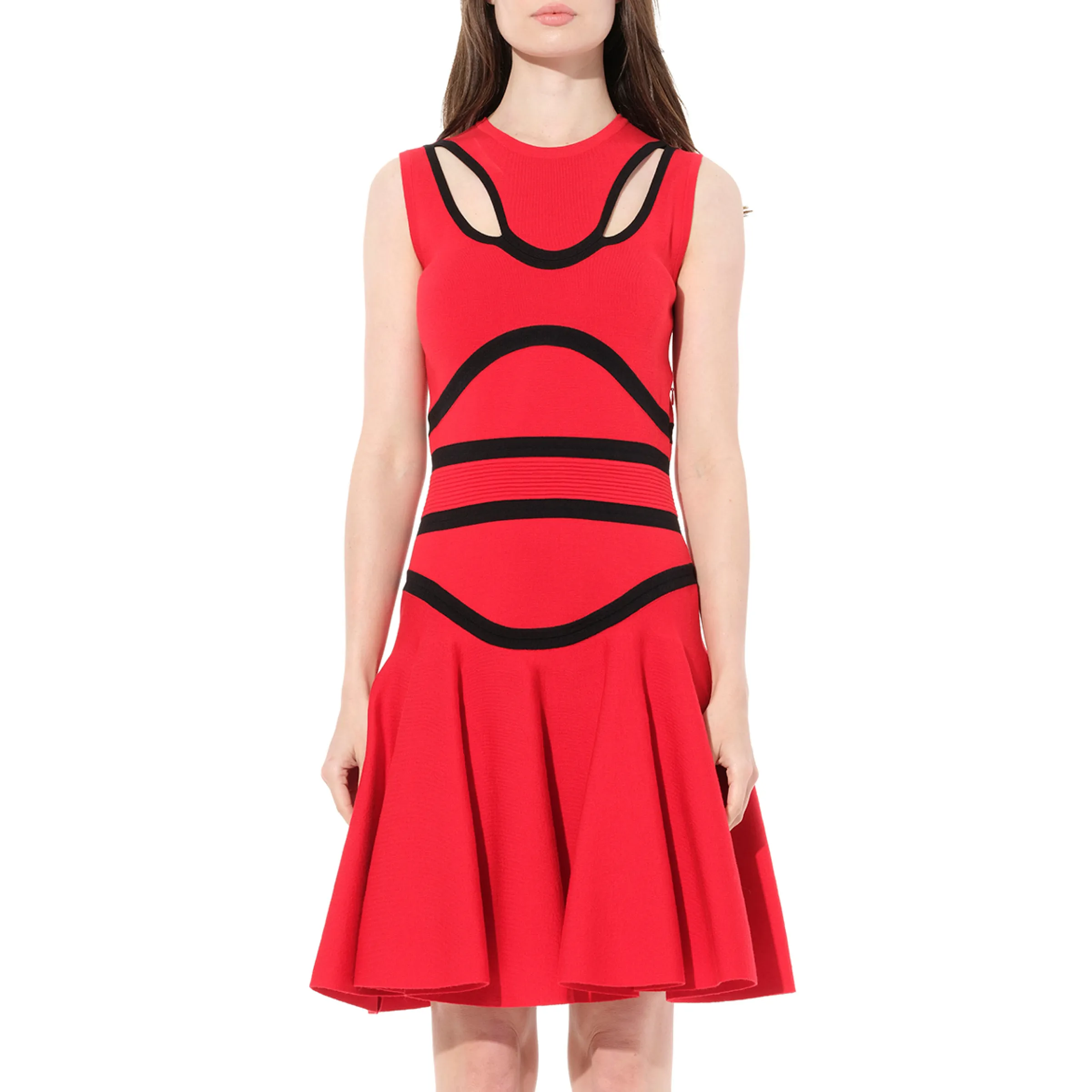 Sleeveless Mini Dress in Red sold by MARAIS