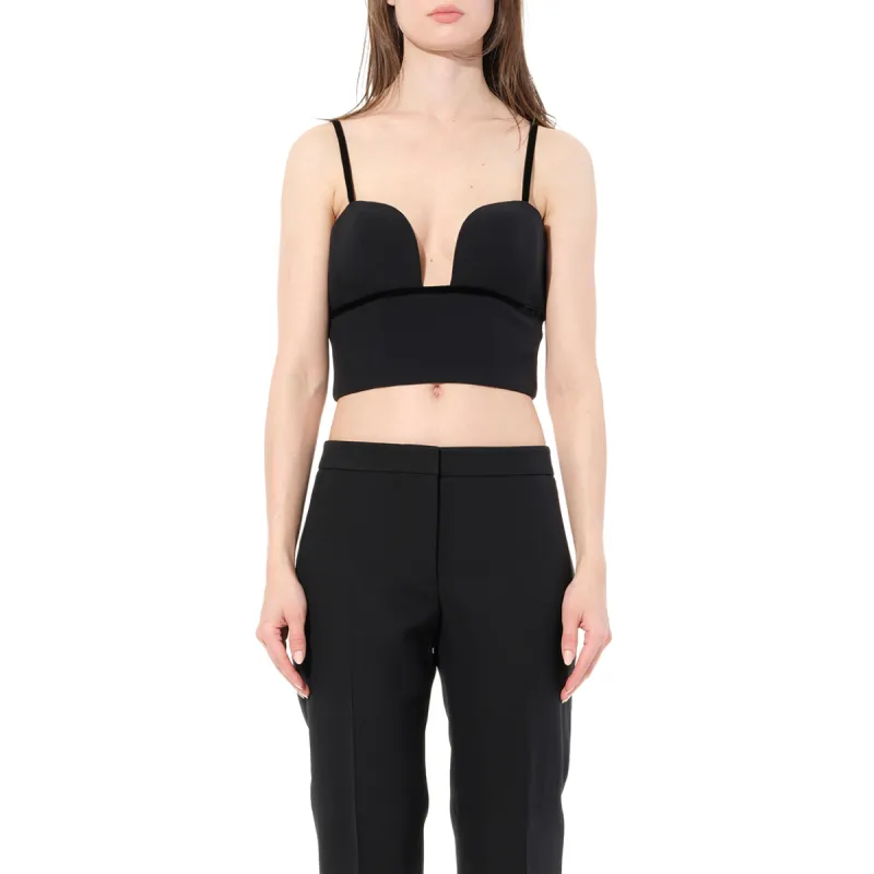 Leaf Crepe Top in Black sold by MARAIS
