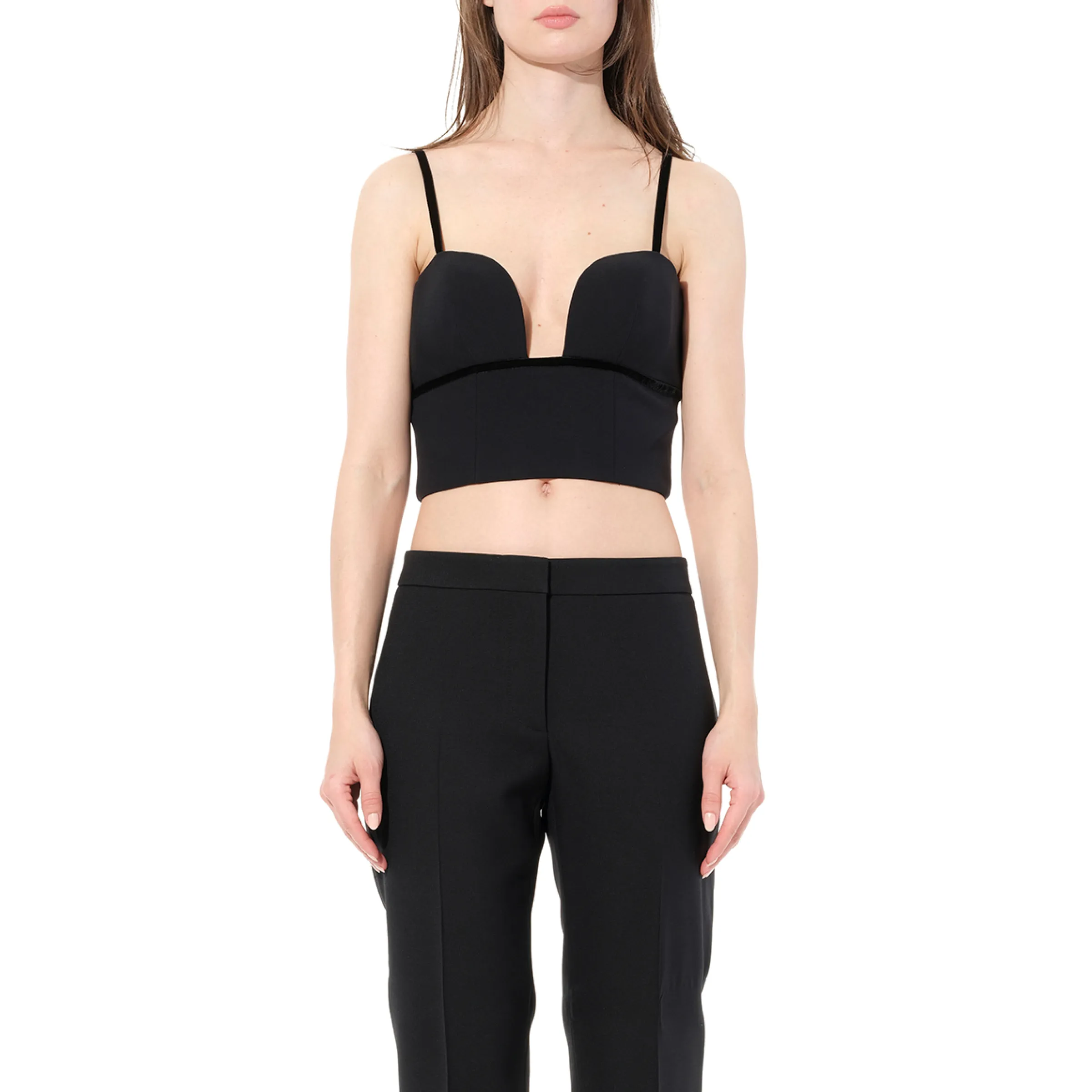 Leaf Crepe Top in Black sold by MARAIS