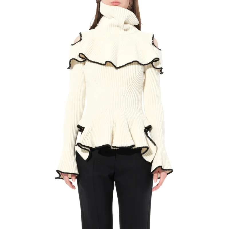 Turtle Neck Knitwear in Ivory sold by MARAIS