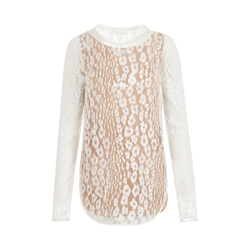 Haut Top in White/Tan made by MARAIS