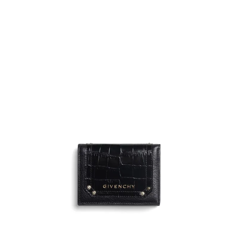 Pandora Embroidered 3 Fold Wallet in Black sold by MARAIS