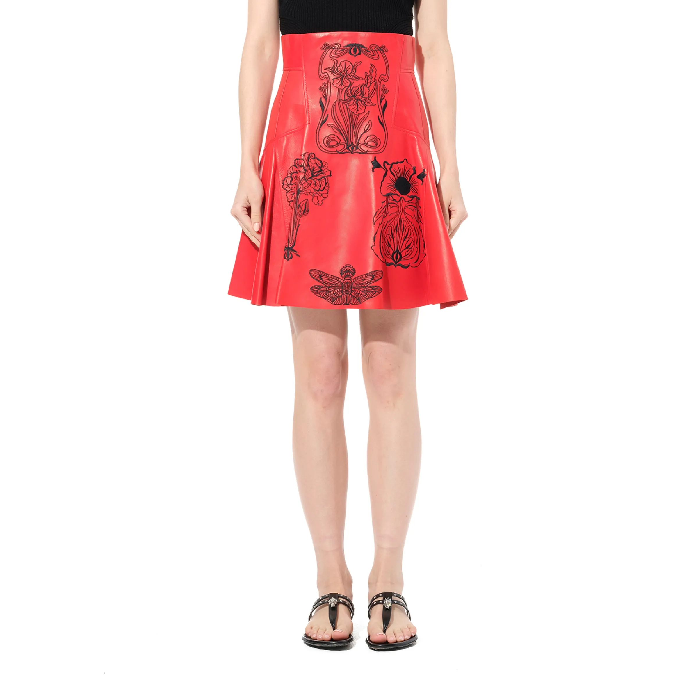 Mini Skirt in Red/Black sold by MARAIS