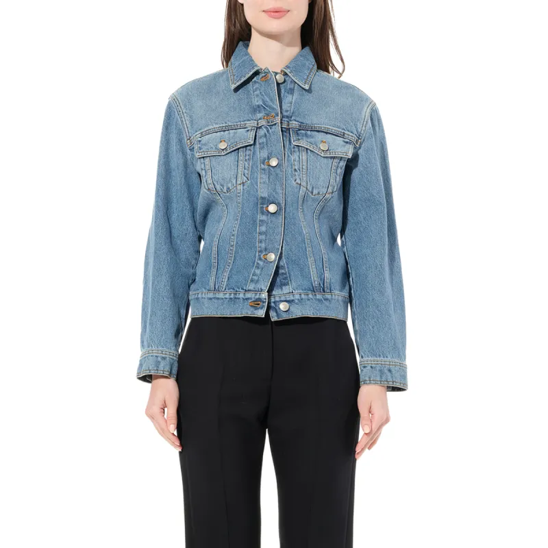 Emb Denim Jacket in Vintage sold by MARAIS