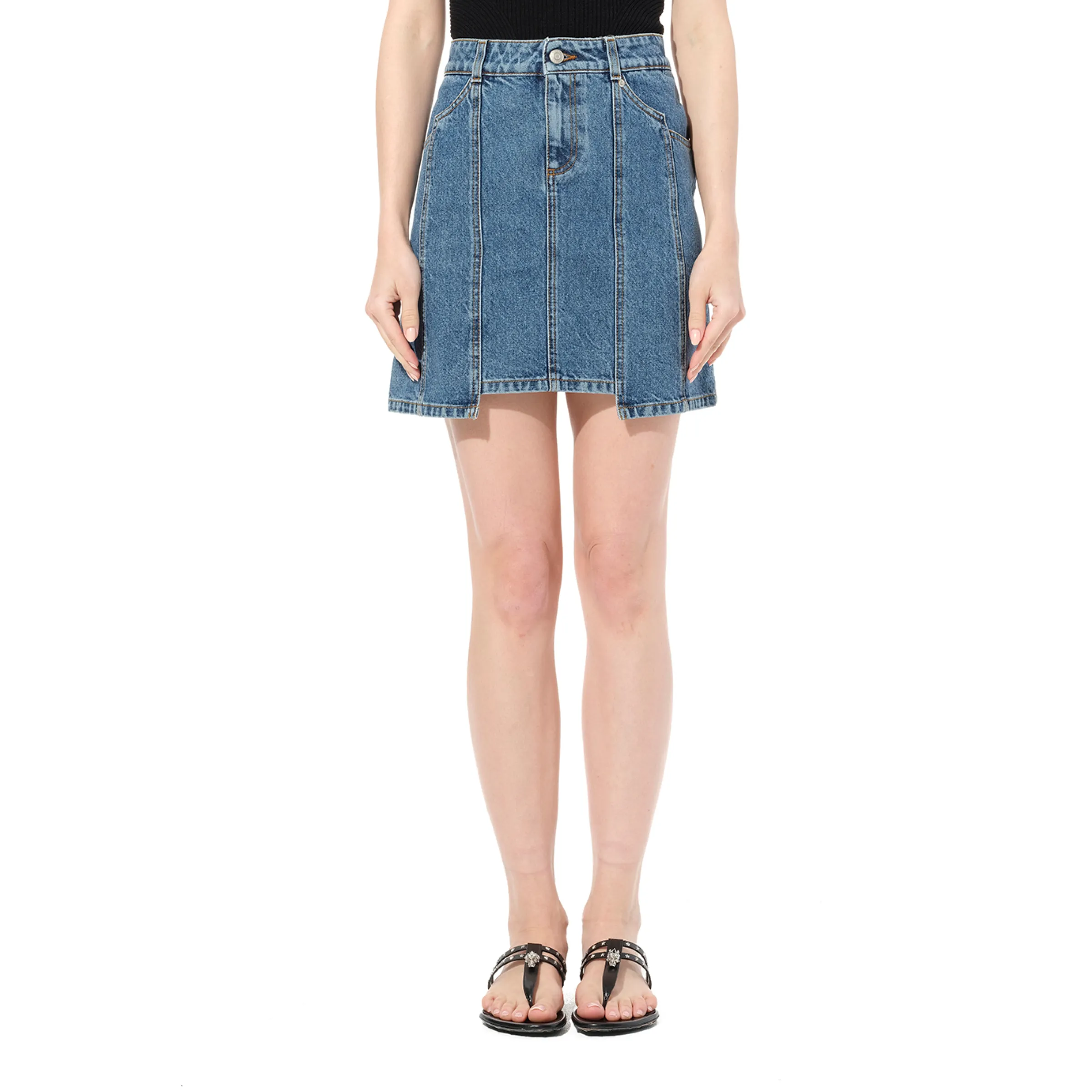 Mini Denim Skirt in Blue sold by MARAIS