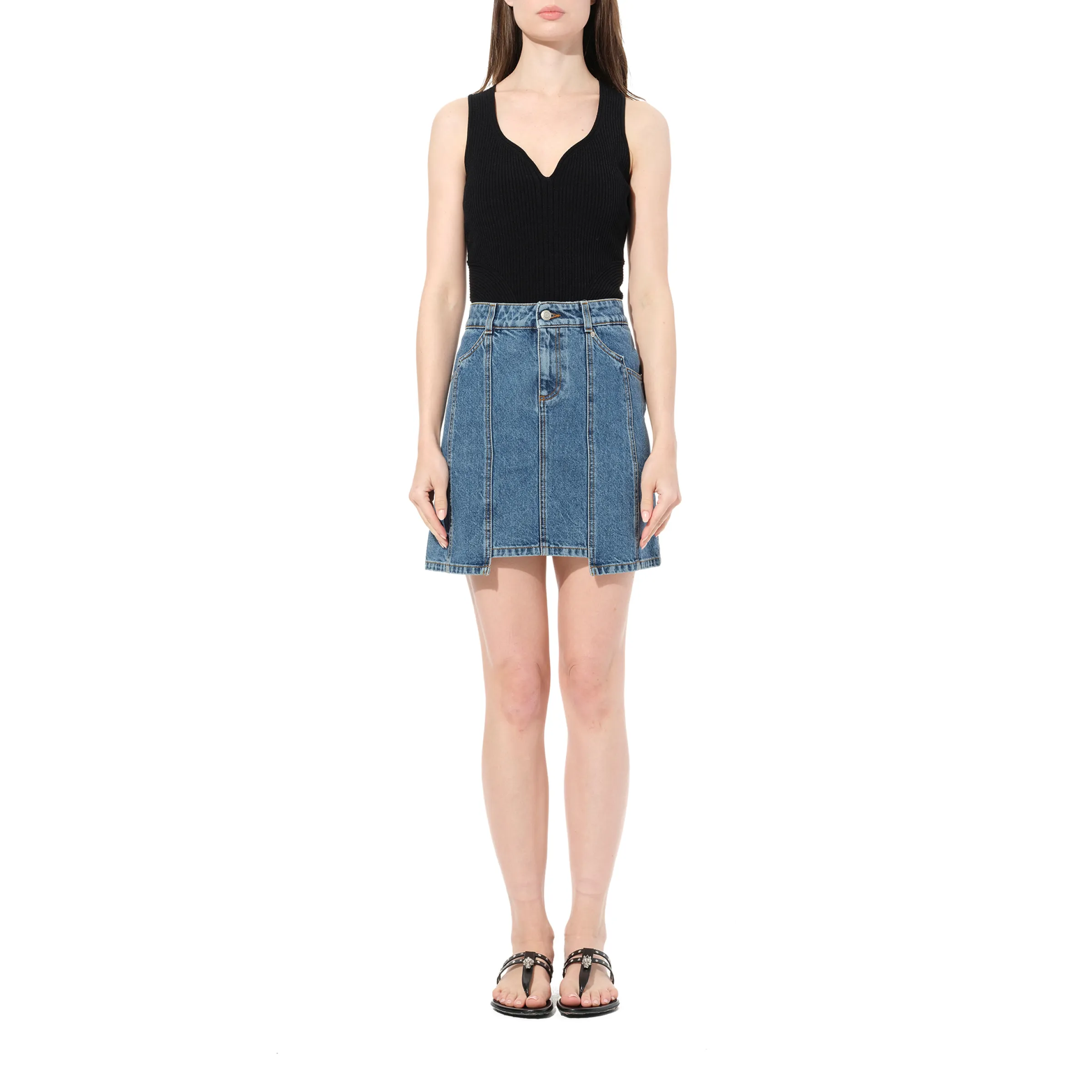 Mini Denim Skirt in Blue sold by MARAIS product image thumbnail 4