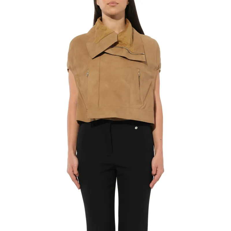 Leather Fortuny Biker Jacket in Onyx sold by MARAIS
