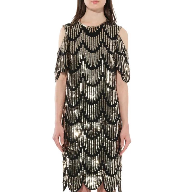 Short Dress in Gold sold by MARAIS