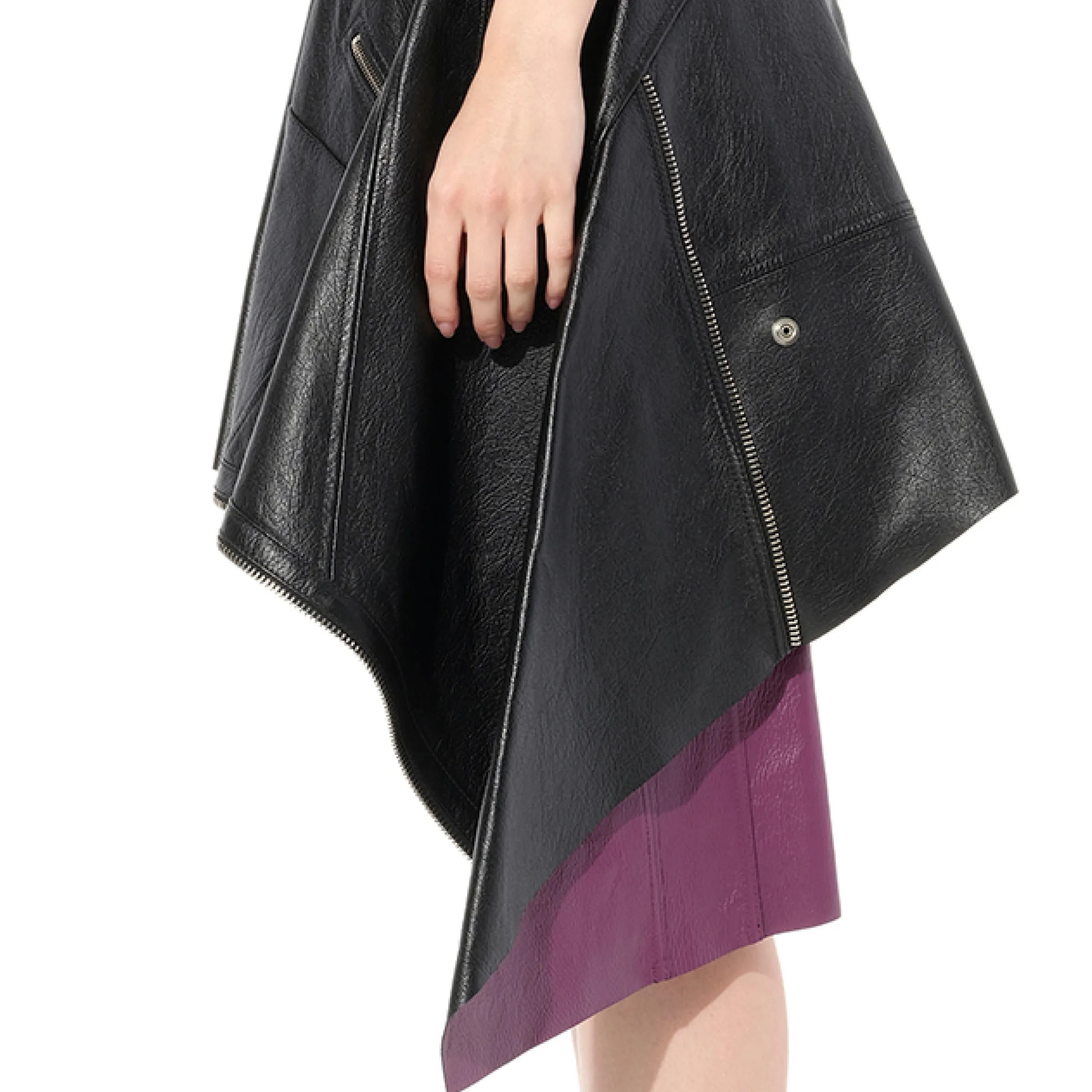 Leather Peplum Biker Dress in Black sold by MARAIS product image thumbnail 3