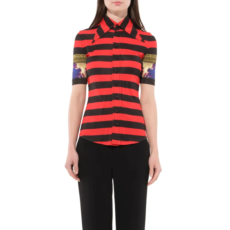 Podium Short Sleeve Top in Black sold by MARAIS