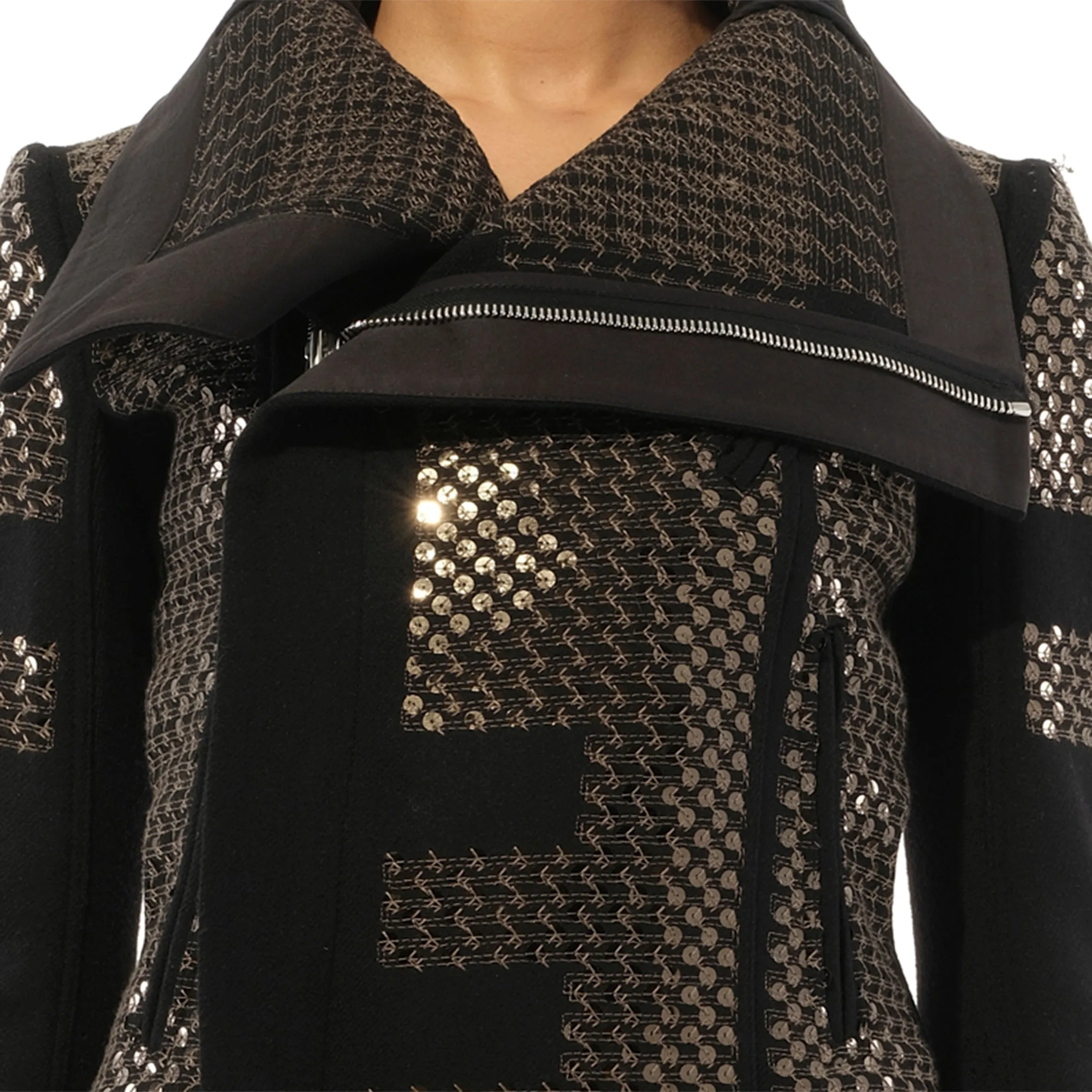 Emb Classic Biker Leather Jacket in Black sold by MARAIS product image thumbnail 2