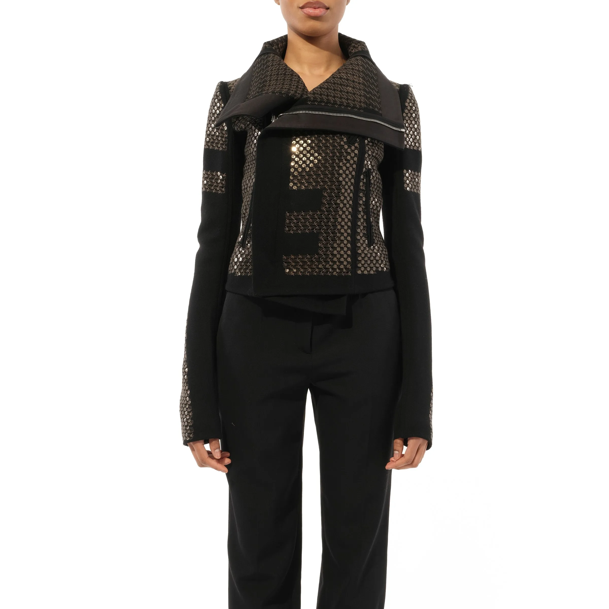 Emb Classic Biker Leather Jacket in Black sold by MARAIS