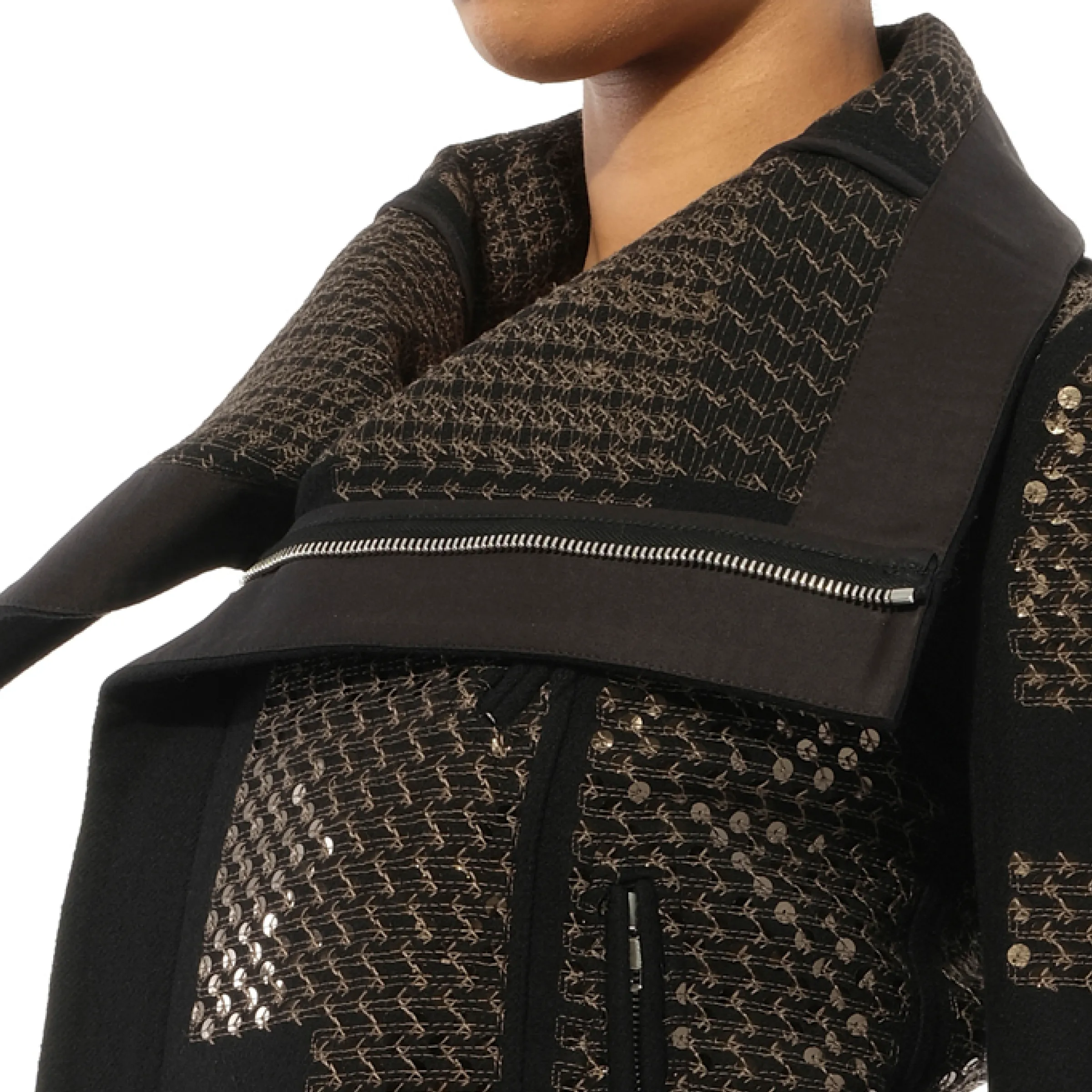 Emb Classic Biker Leather Jacket in Black sold by MARAIS product image thumbnail 3