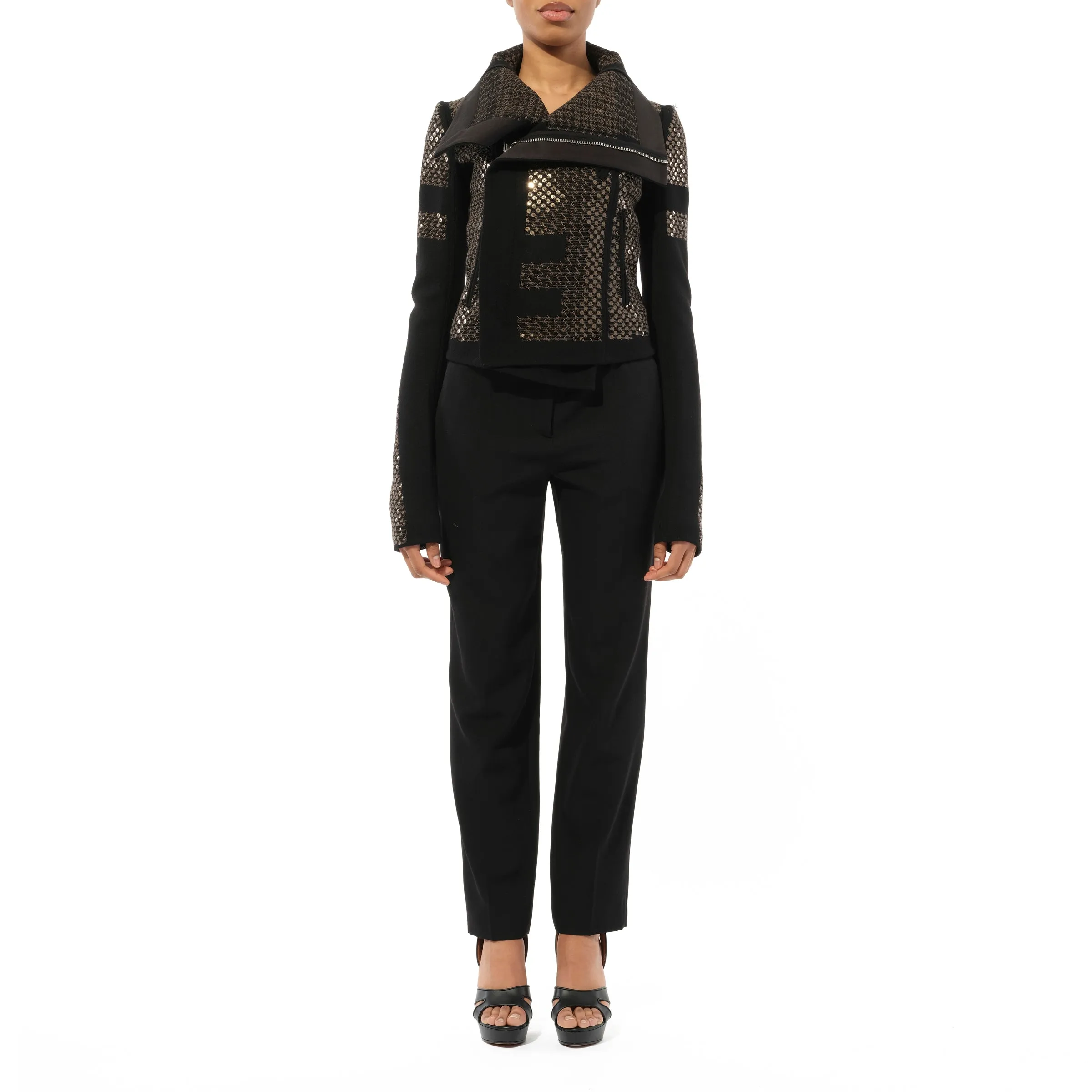 Emb Classic Biker Leather Jacket in Black sold by MARAIS product image thumbnail 4