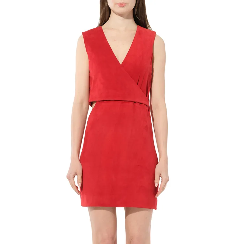 Leather Dress in Red made by Balmain