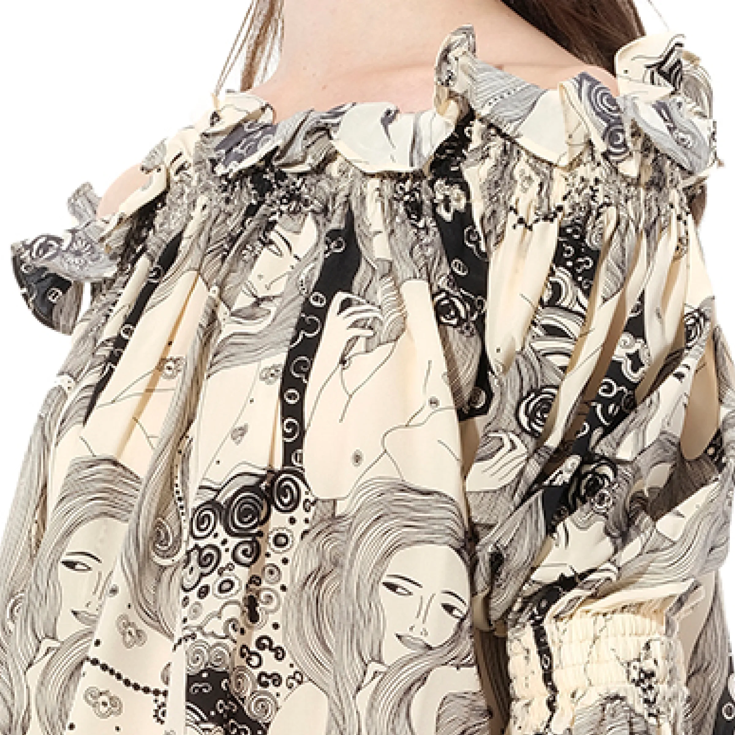 Off Shld Eve Top in Ivory sold by MARAIS product image thumbnail 3