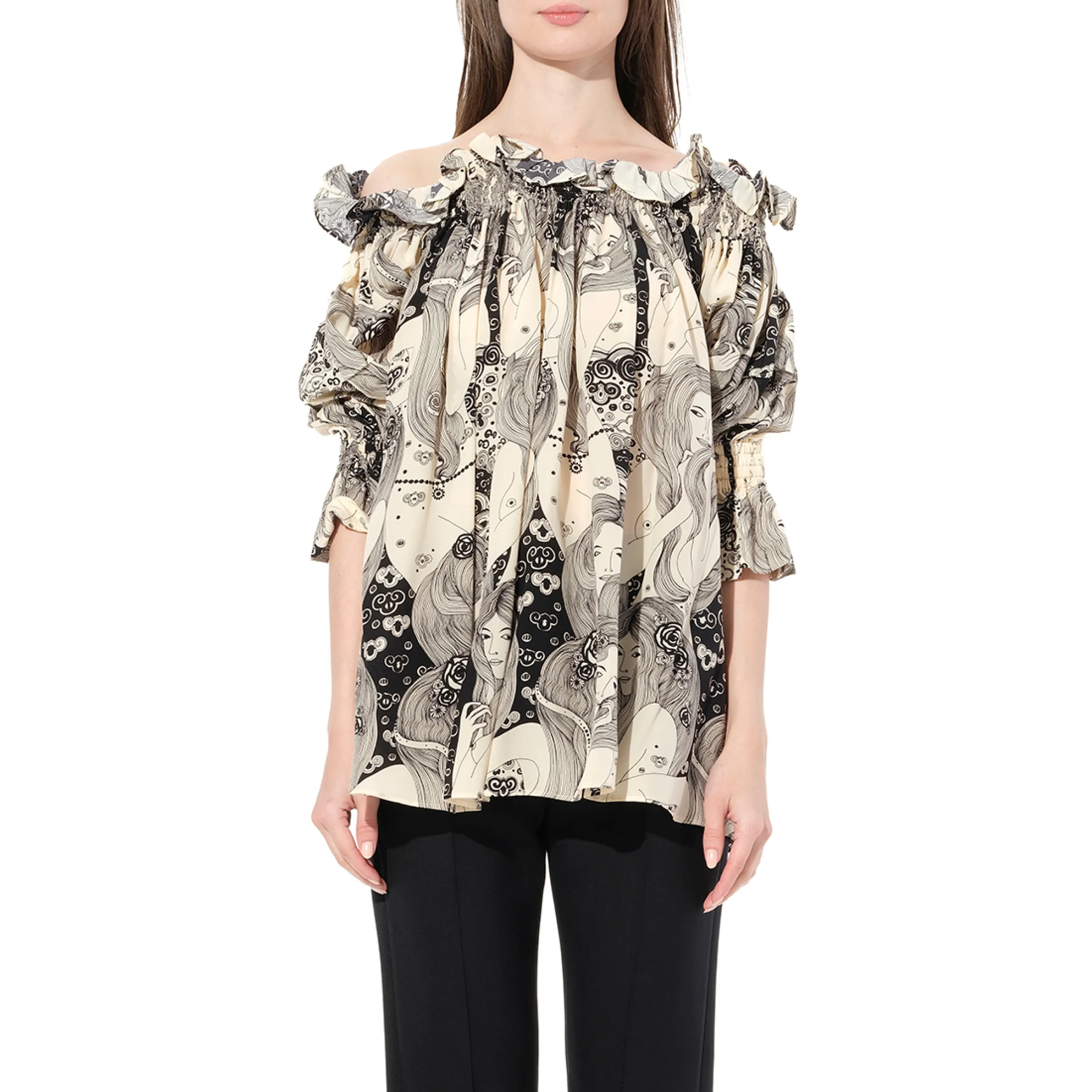 Off Shld Eve Top in Ivory sold by MARAIS