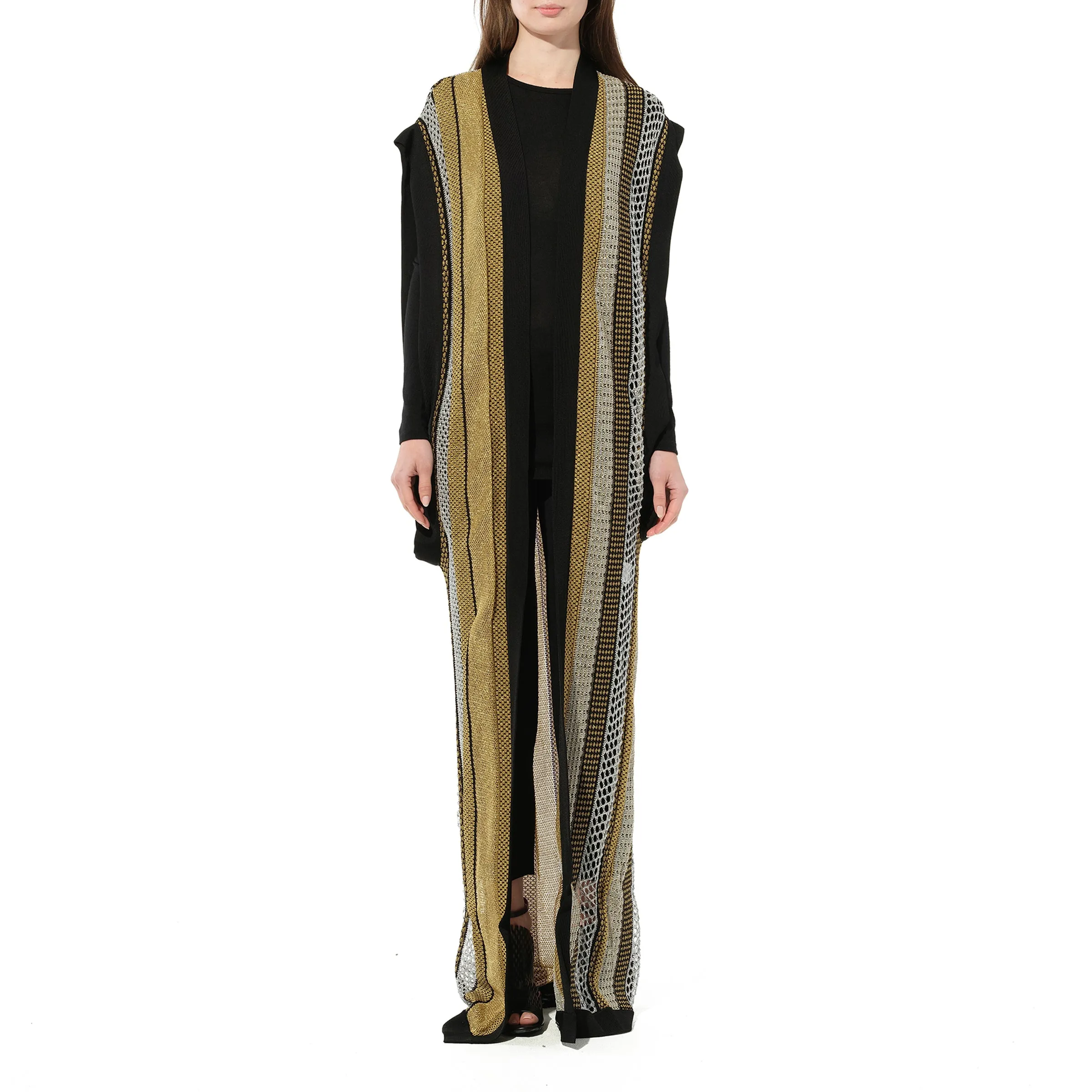 Sleeveless Cardigan Knit in Black sold by MARAIS product image thumbnail 4