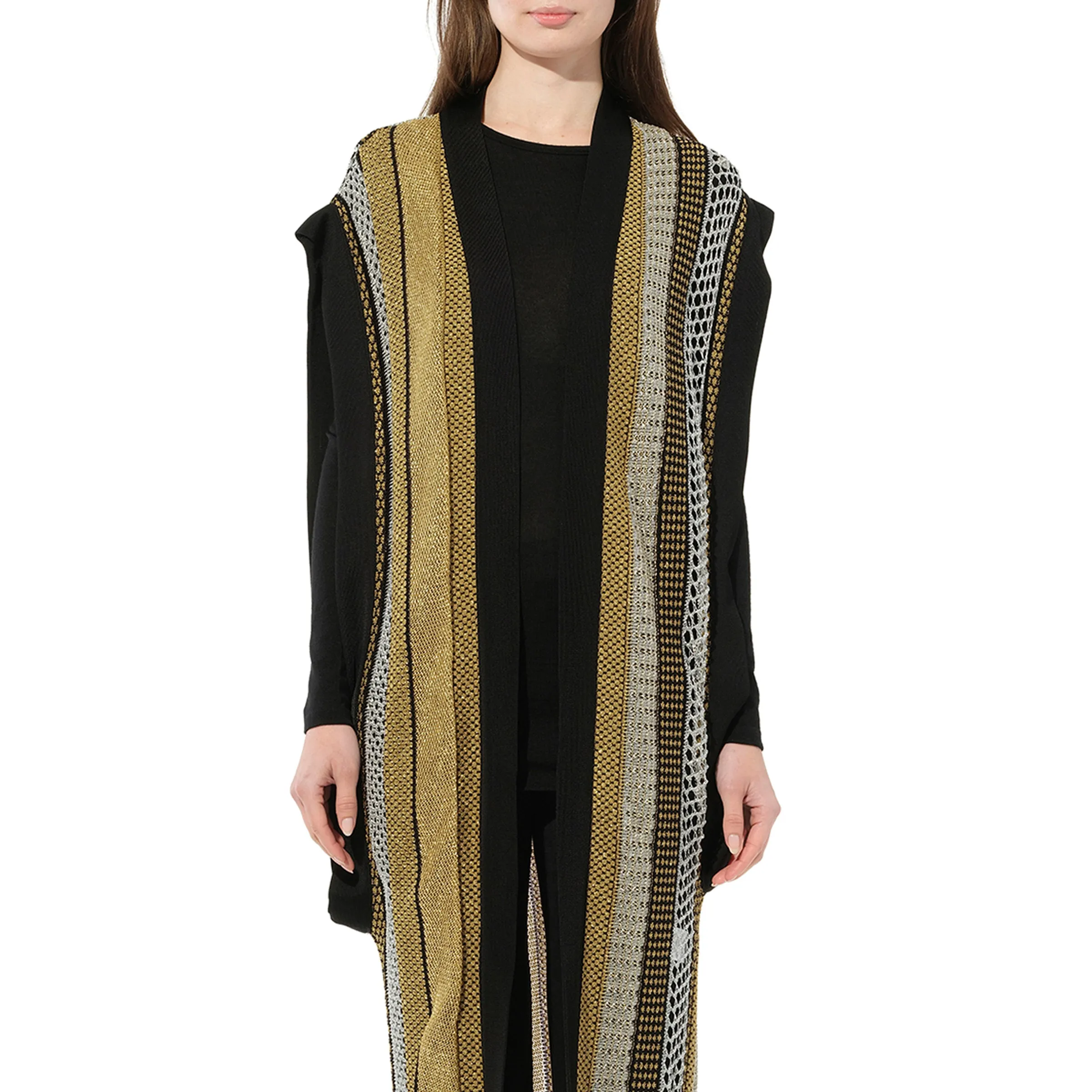 Sleeveless Cardigan Knit in Black sold by MARAIS
