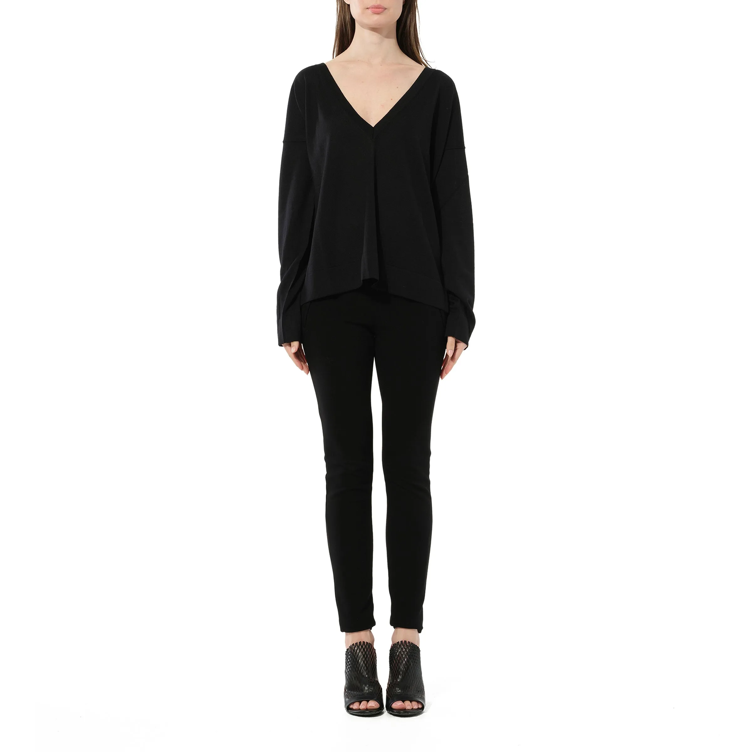 V Neck Sweater in Black sold by MARAIS product image thumbnail 4