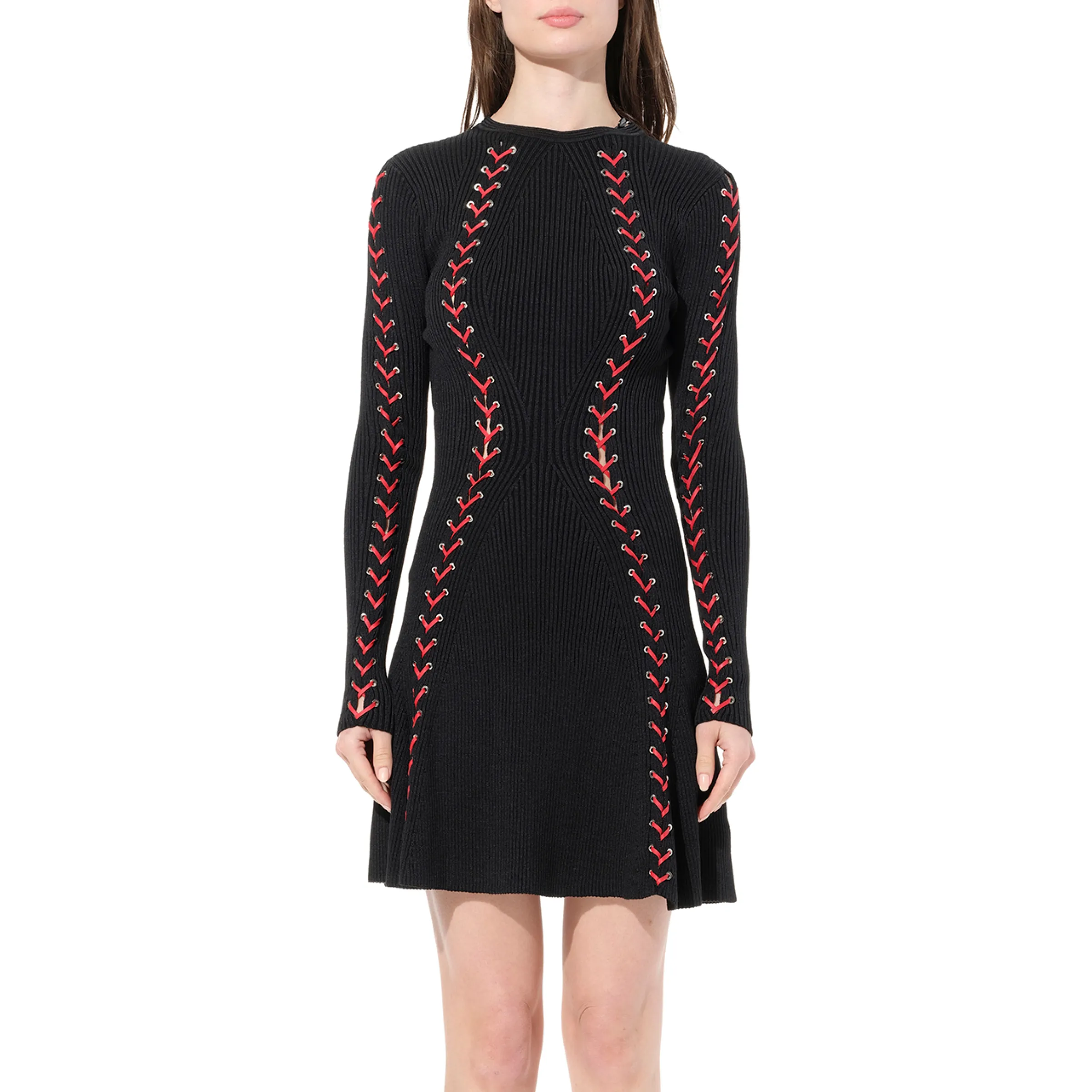 Knit Dress in Black/Red sold by MARAIS