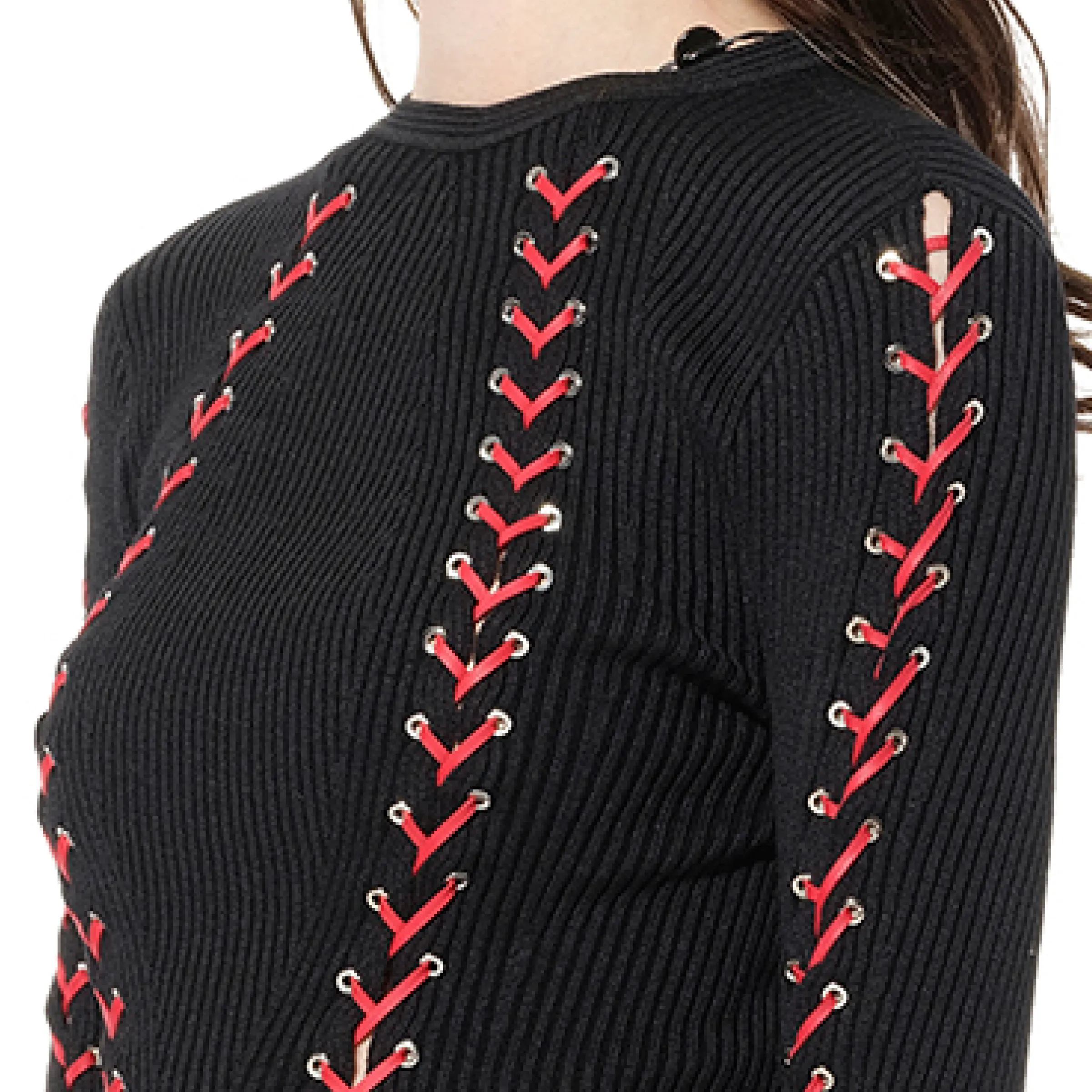 Knit Dress in Black/Red sold by MARAIS product image thumbnail 2