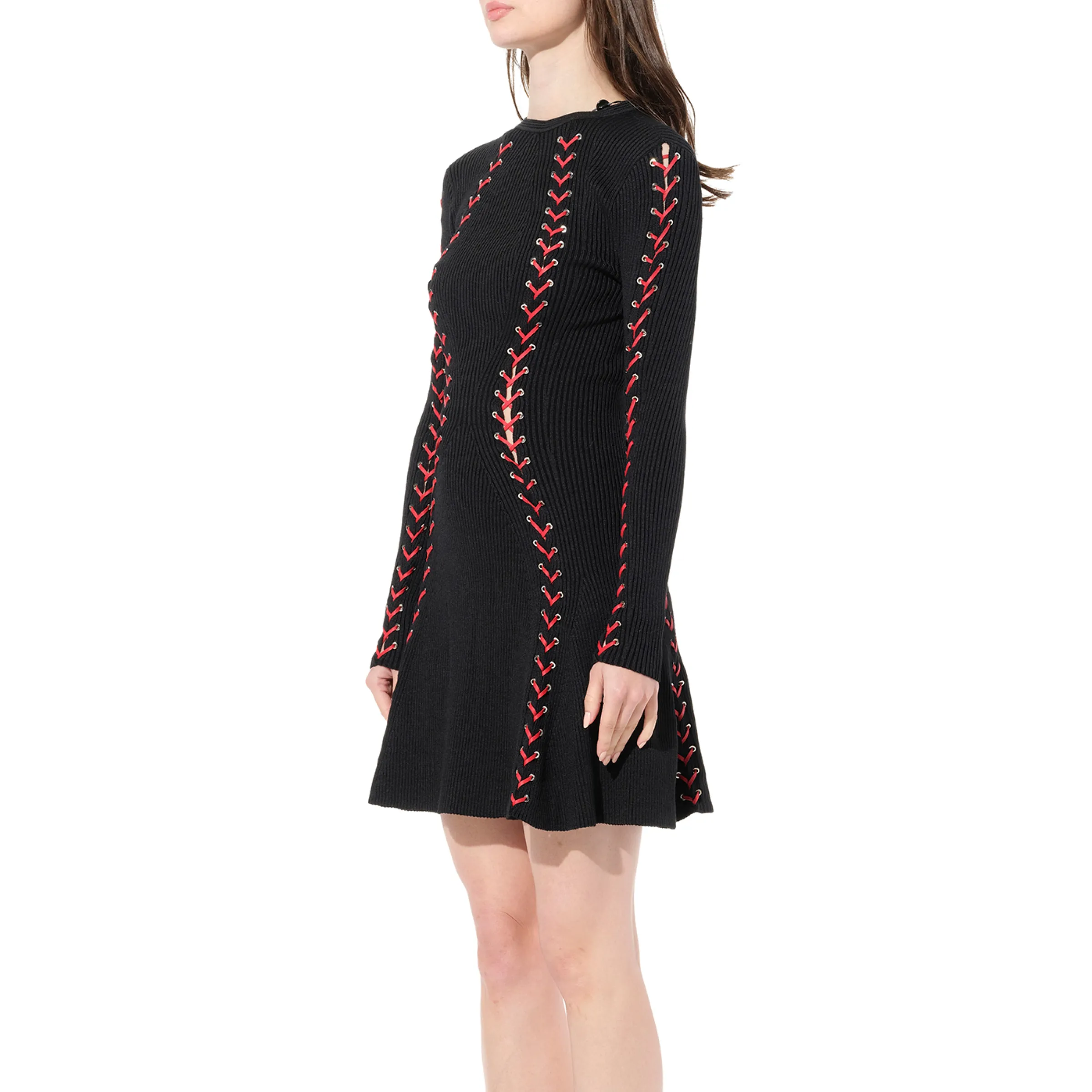 Knit Dress in Black/Red sold by MARAIS product image thumbnail 5