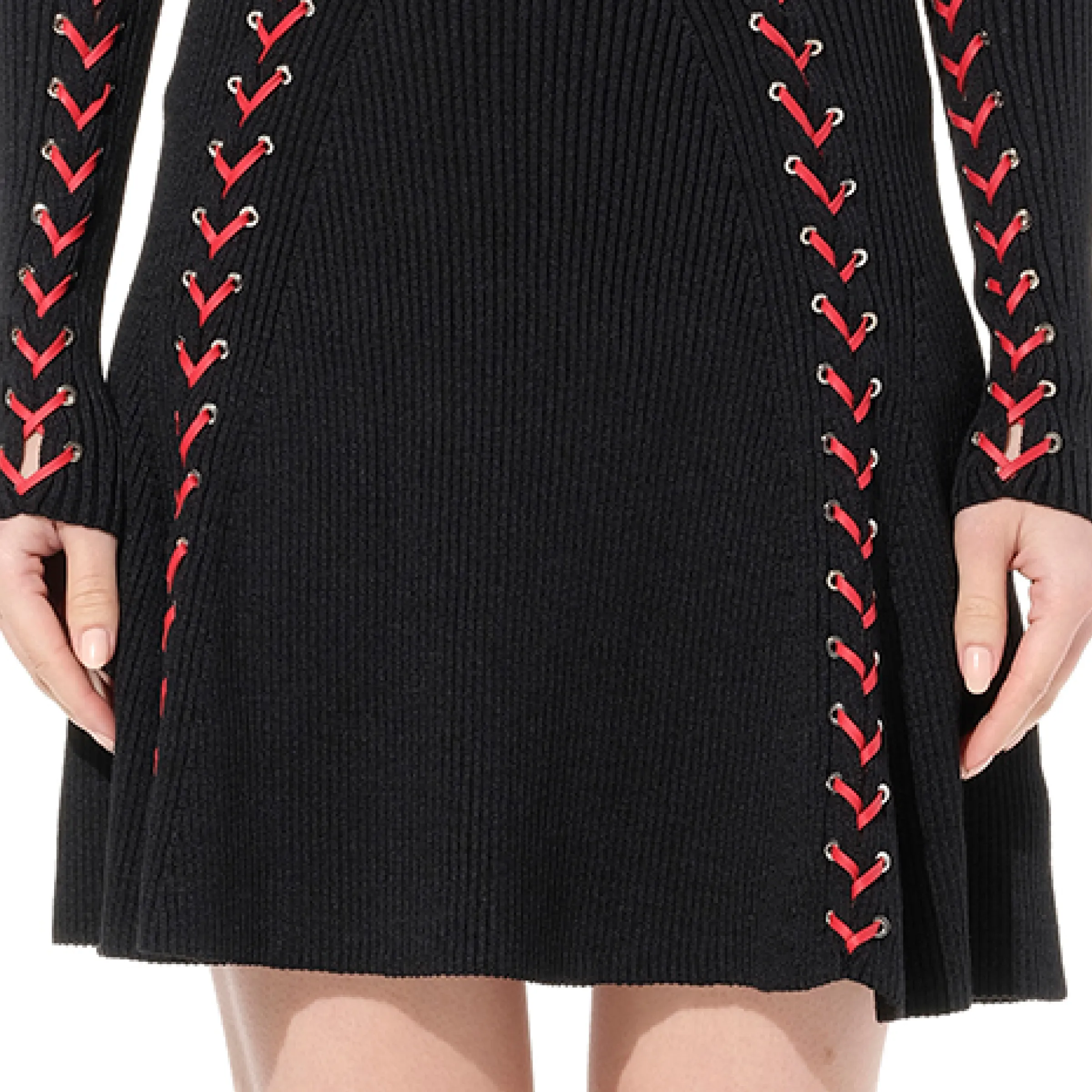 Knit Dress in Black/Red sold by MARAIS product image thumbnail 3