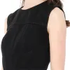 Sleeveless Mini Denim Dress in Black sold by MARAIS