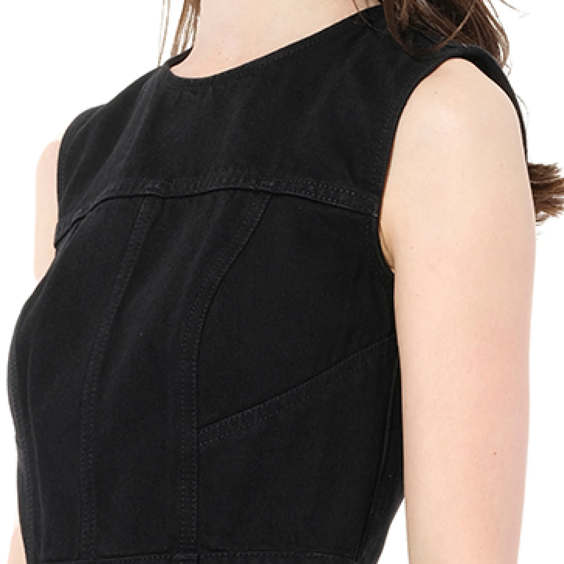 Sleeveless Mini Denim Dress in Black sold by MARAIS product image thumbnail 2