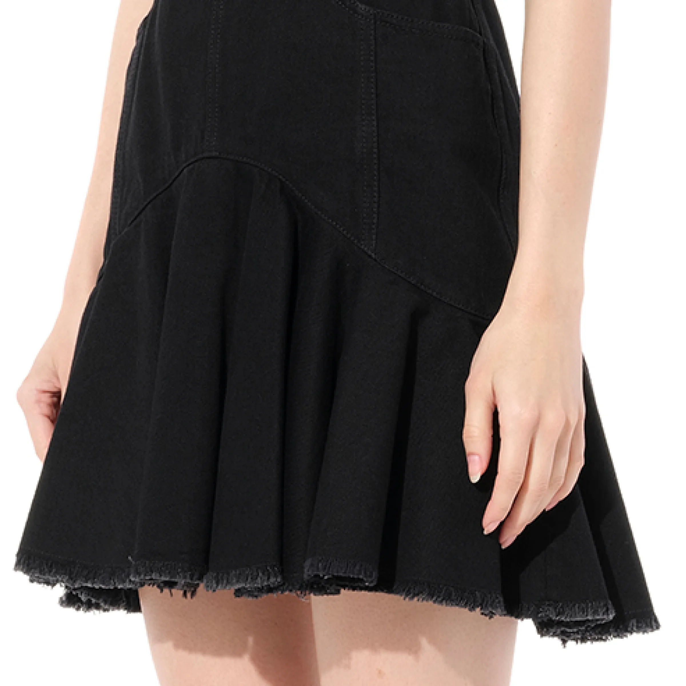 Sleeveless Mini Denim Dress in Black sold by MARAIS product image thumbnail 3