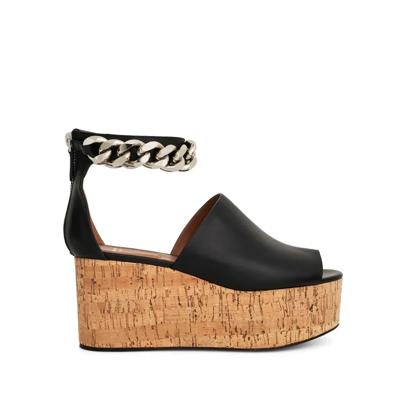 Chain Wedge Sand in Black sold by MARAIS
