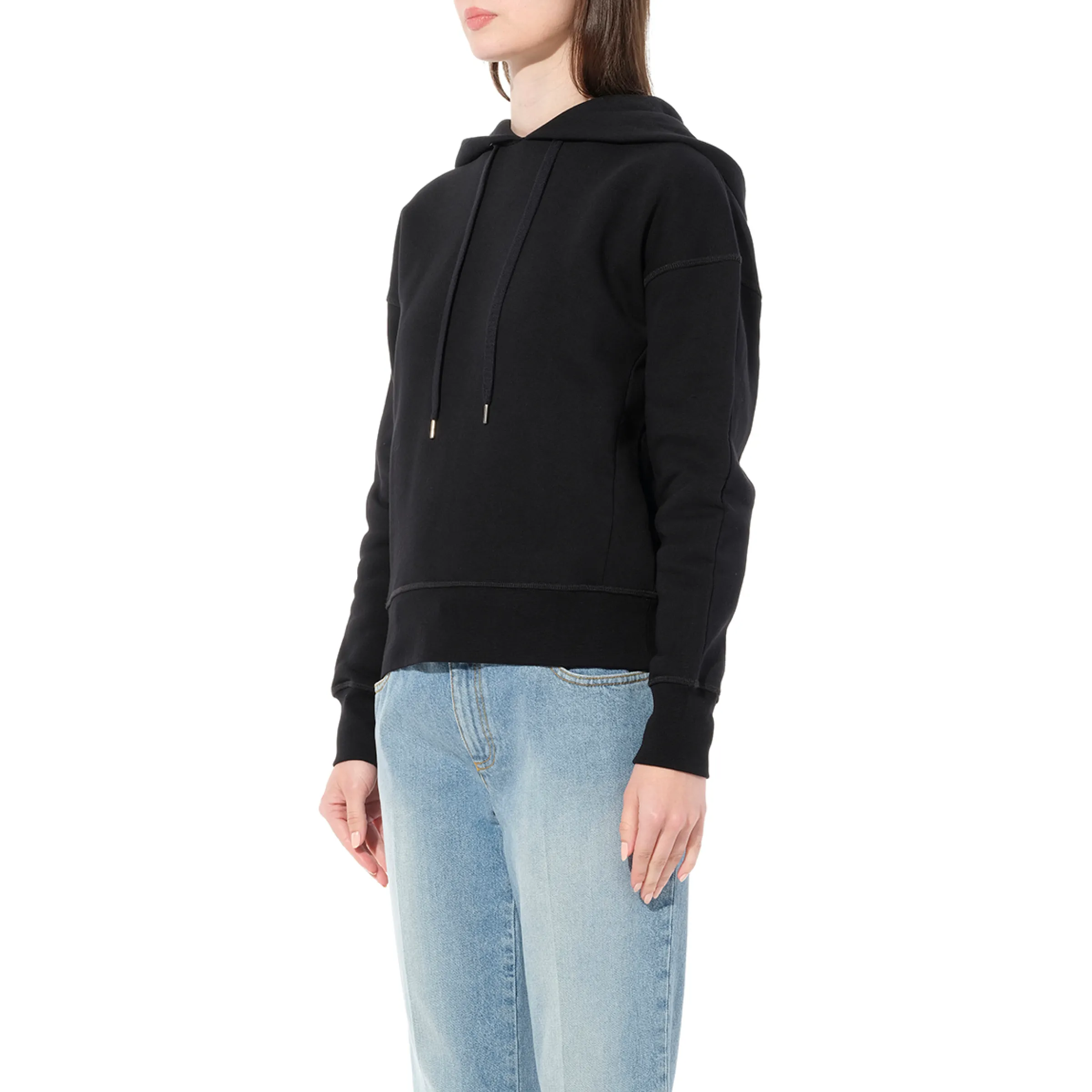 Emb Hood Sweatshirt in Black sold by MARAIS product image thumbnail 5