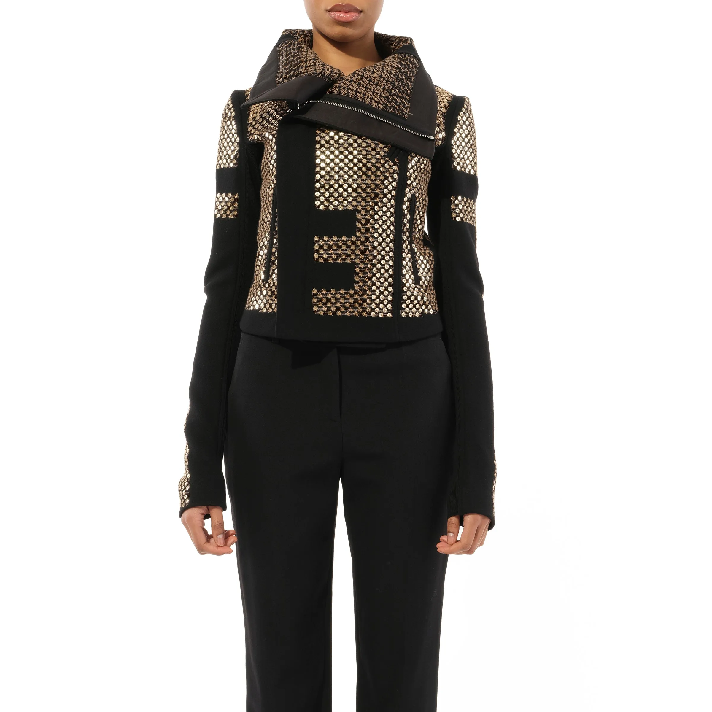 Emb Classic Biker Leather Jacket in Black sold by MARAIS