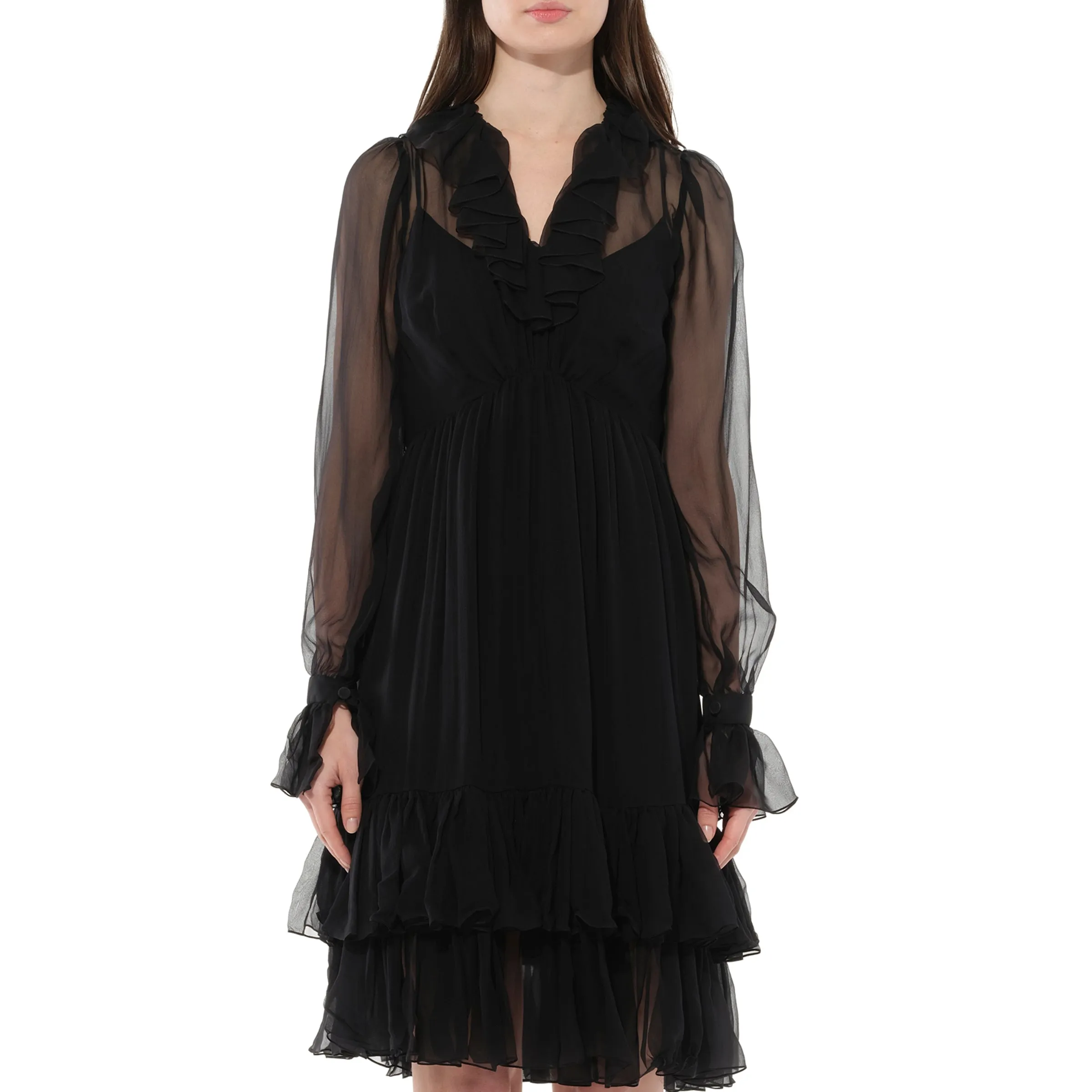 Long Sleeve Dress in Black sold by MARAIS