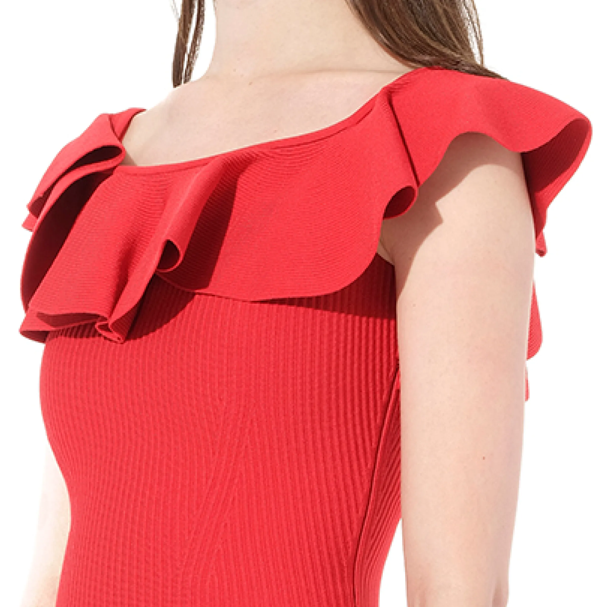 Stretch Mini Dress in Red sold by MARAIS product image thumbnail 2