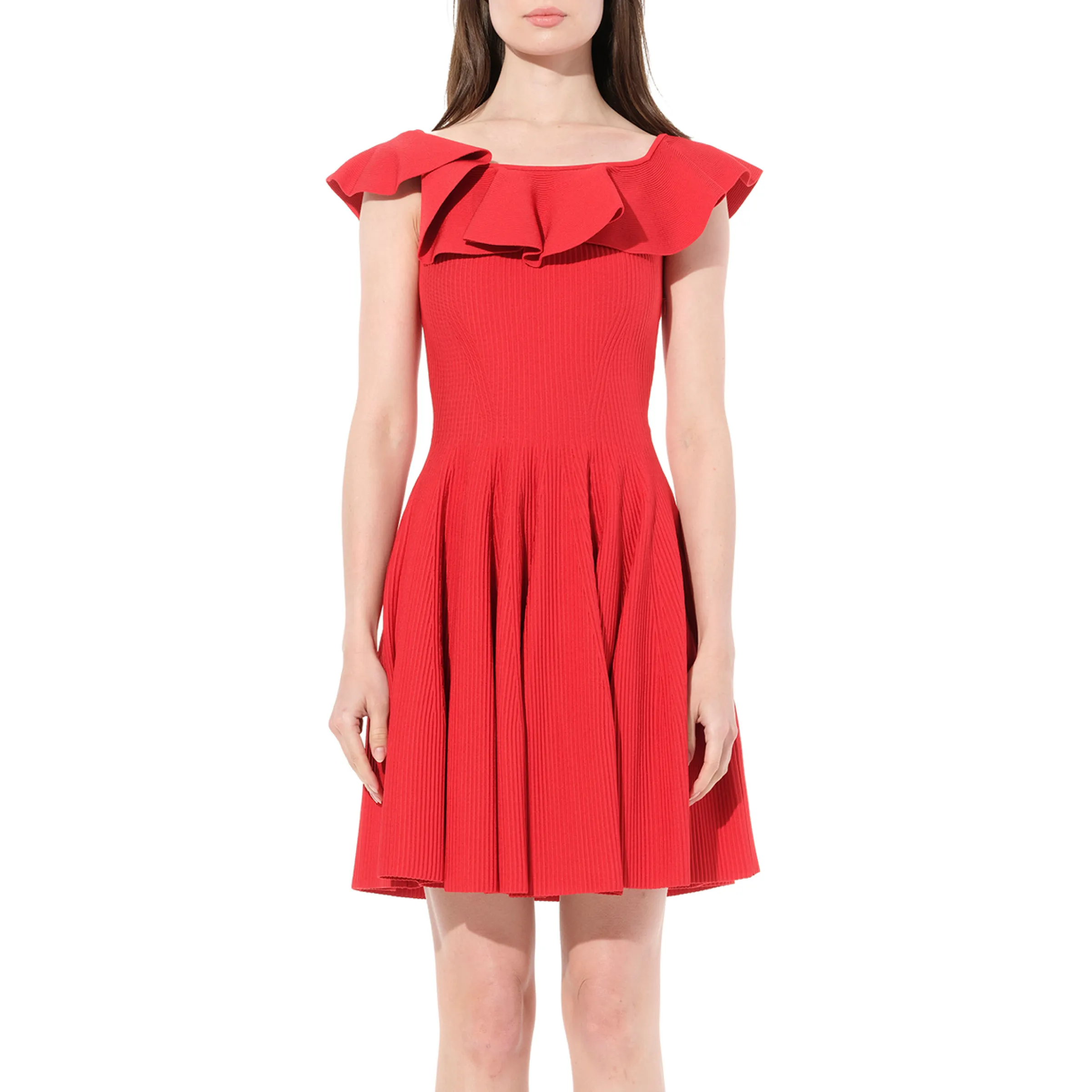 Stretch Mini Dress in Red sold by MARAIS