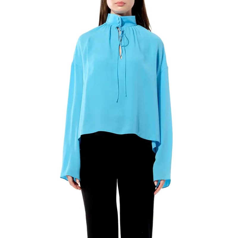 Georgette Shirt in Bleu made by Balenciaga